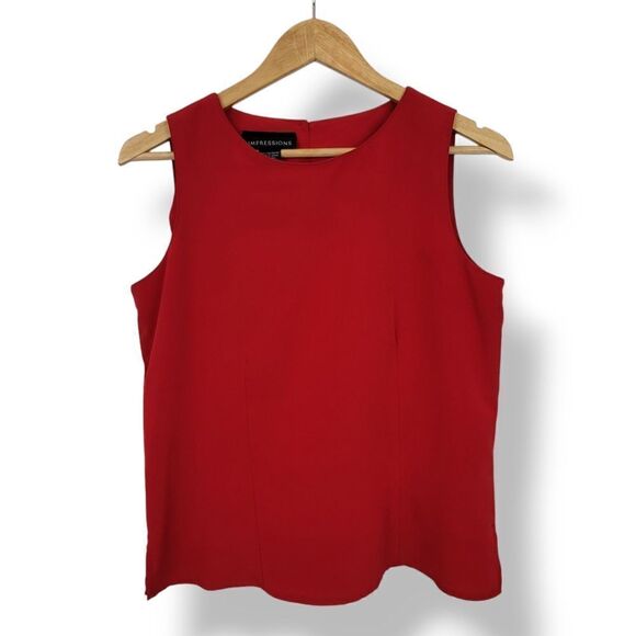 Vintage 90s Y2K Impressions Sleeveless Shell Top in Red Size Small - Picture 7 of 7